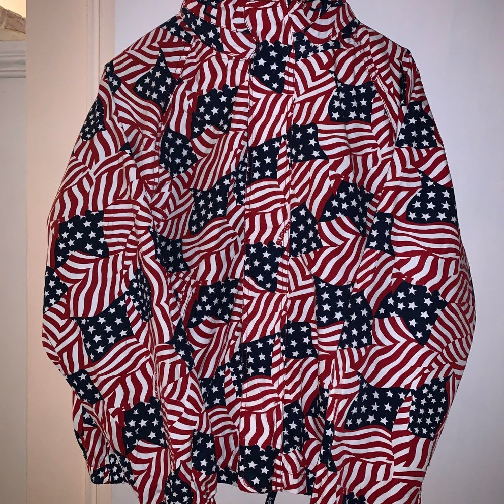 Supreme Raglan Court Jacket Flags USA - Medium